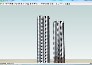 某高层独栋住宅设计建筑设计SU(草图大师)模型