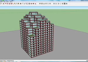 某住宅楼建筑设计SU(草图大师)模型(2)