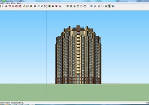 某高层居住建筑楼模型SU(草图大师)设计