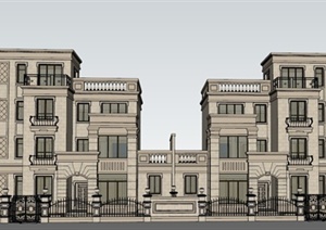 某新古典别墅设计建筑设计SU(草图大师)模型
