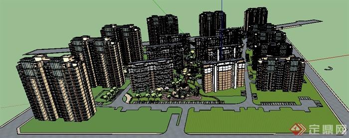 某地住宅小区建筑景观规划设计SU模型(4)