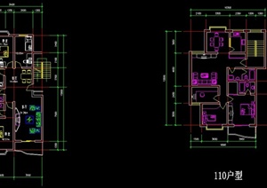 多个住宅建筑设计户型平面图2