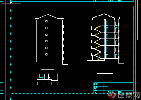 某现代6层住宅居住建筑方案CAD图纸(2)