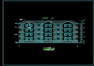 某现代风格多层宿舍住宅建筑设计方案1（dwg格式）