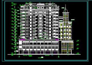 某欧式风格高层住宅建筑设计施工图（dwg格式）