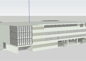 某高校图书馆建筑设计SU(草图大师)模型