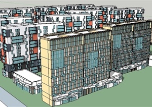 某居住区住宅设计商住楼设计SU(草图大师)模型
