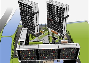 某地区一公寓大楼建筑设计超精细模型