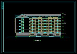 某现代风格多层宿舍住宅建筑设计施工图1（dwg格式）