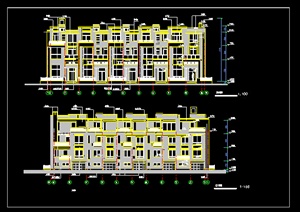 某现代风格多层住宅建筑设计施工图纸1（dwg格式）