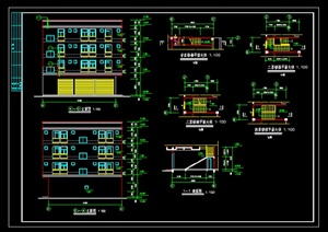 某现代风格多层宿舍住宅建筑设计施工图（dwg格式）1