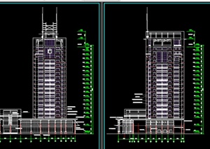 某现代高层写字楼建筑设计图CAD