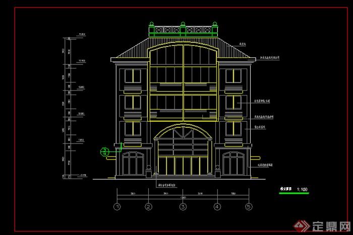 某欧式风格住宅建筑设计施工图（dwg格式）(1)