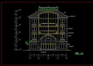 某欧式风格住宅建筑设计施工图（dwg格式）