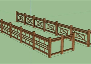 木质围栏SU(草图大师)模型
