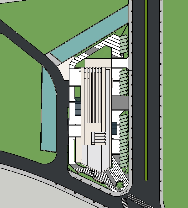 某现代简约风格办公大厦建筑设计方案SU模型(2)