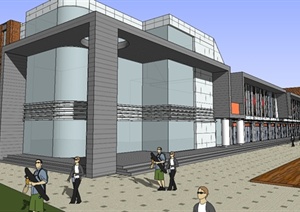 现代购物街商业街建筑设计SU(草图大师)模型