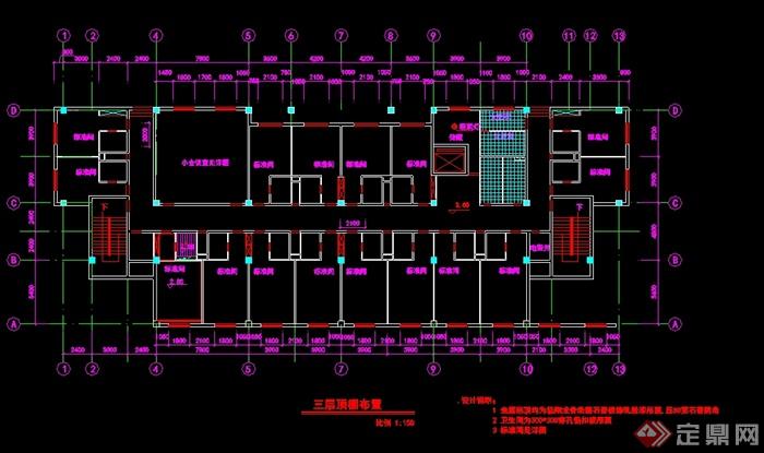 某6层某宾馆的建筑设计平面图