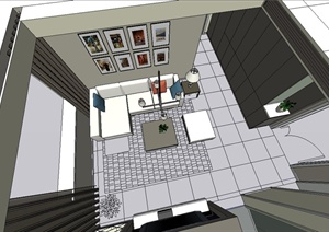 某两室一厅住宅装饰设计SU(草图大师)模型