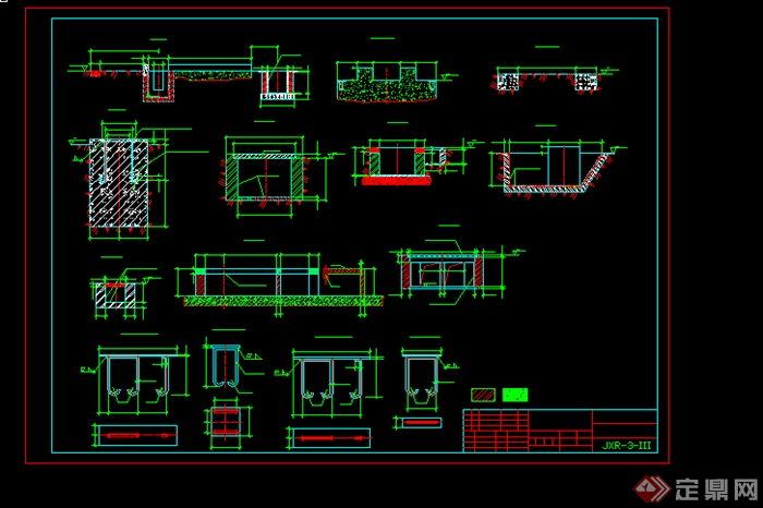 某锅炉基础结构图设计CAD图纸(1)