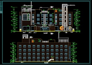 某地现代风格多层宾馆建筑设计方案（dwg格式）