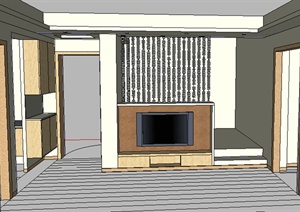 某一现代住宅室内装饰设计方案SU(草图大师)模型8