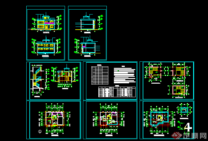 某现代小型住宅建筑施工图纸CAD图纸(2)