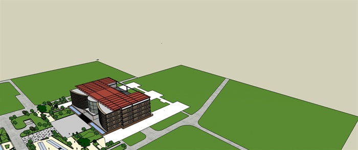 某图书馆建筑设计SU模型