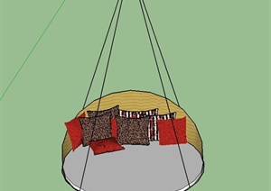 一个简易吊篮凳子设计的SU(草图大师)模型