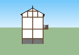9套现代中式房屋风貌民居民宅建筑设计SU(草图大师)模型