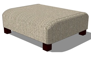 家具——方形脚凳坐凳矮凳SU(草图大师)模型