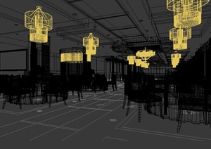 某餐厅装饰设计多个角度3DMAX模型