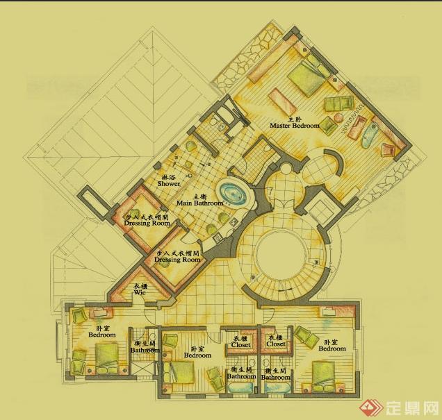 某现代别墅建筑设计方案（含效果图）(3)