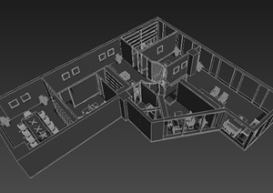 某办公楼办公室室内空间3DMAX模型