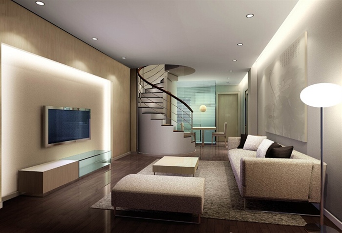 单身公寓装饰施工图及效果图-两层约85平10张CAD图4张效果图(6)