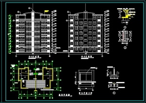 某多层住宅建筑结构水电全套施工图-七层1680平11张CAD图