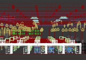 某现代公共集中办公区室内设计3DMAX模型