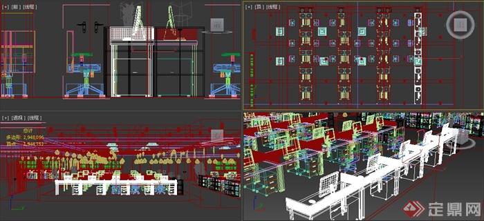 某现代公共集中办公区3DMAX模型(4)