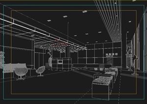 某集团公司办公大厅前台接待休息区室内设计3DMAX模型