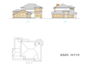 某欧式风格多层住宅别墅建筑设计方案2（dwg格式）