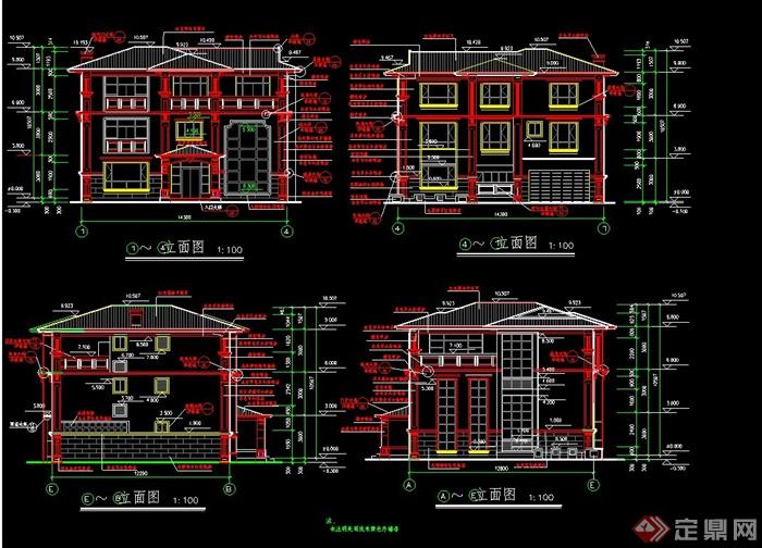 某中式豪华别墅建筑设计施工图(1)