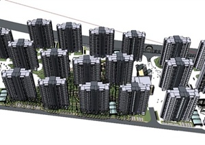 某美式住宅小区建筑景观设计SU(草图大师)模型