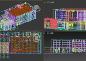 某多层办公楼建筑室内设计3DMAX模型（含平面图）