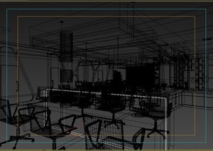 某公共集中办公区装饰设计3DMAX模型