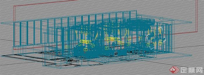 某现代办公接待洽谈室设计方案3DMAX模型2(1)