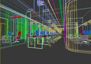 某现代办公空间办公区3DMAX模型参考
