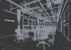 某办公室办公空间设计模型3DMAX参考
