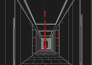 某室内空间公共走廊过道电梯间3DMAX模型