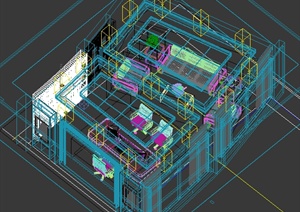 某小型办公室接待室室内设计3DMAX模型