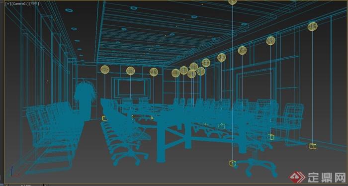 某小型多媒体会议室装饰设计3DMAX模型(1)